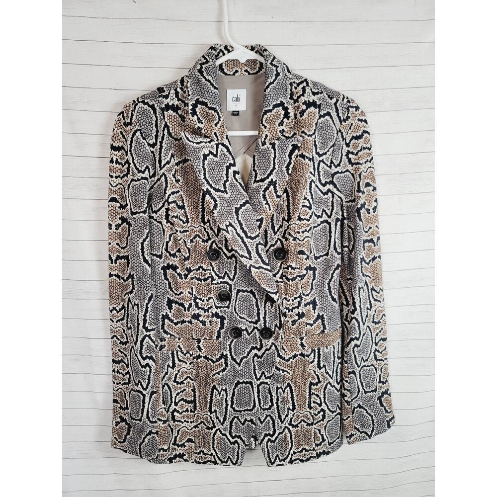 Cabi Python Snake Print Blazer, Sz 0 - image 1